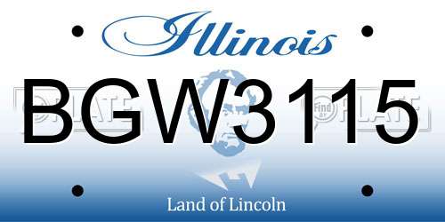 BGW3115 Illinois License Plate