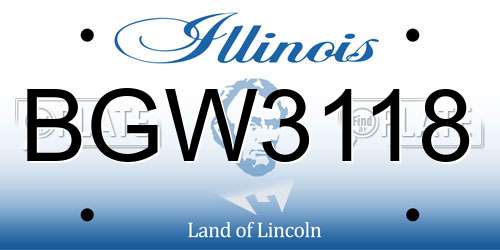BGW3118 Illinois License Plate