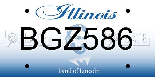 BGZ586 Illinois License Plate