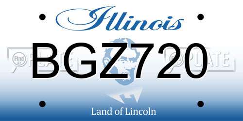 BGZ720 Illinois License Plate