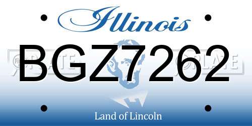 BGZ7262 Illinois License Plate
