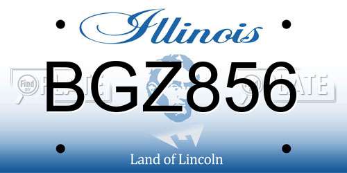 BGZ856 Illinois License Plate