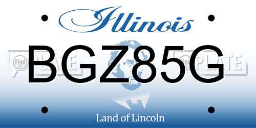 BGZ85G Illinois License Plate