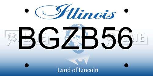 BGZB56 Illinois License Plate