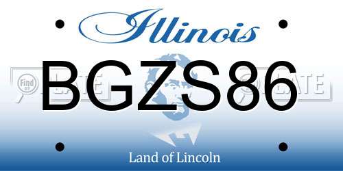 BGZS86 Illinois License Plate