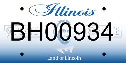 BH00934 Illinois License Plate