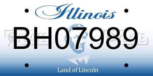 BH07989 Illinois License Plate