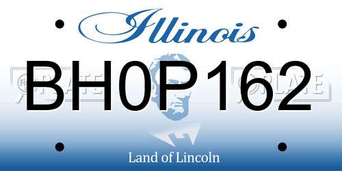 BH0P162 Illinois License Plate