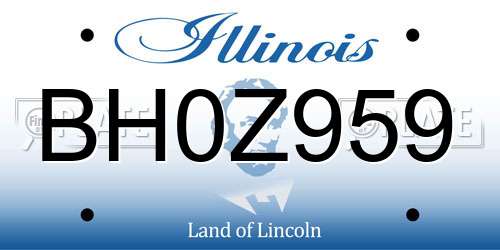 BH0Z959 Illinois License Plate