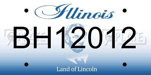 BH12012 Illinois License Plate