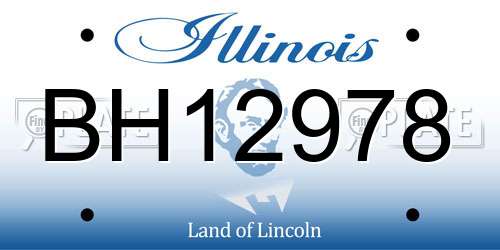 BH12978 Illinois License Plate