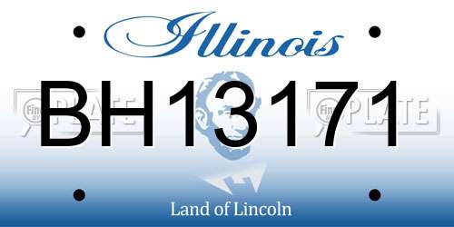 BH13171 Illinois License Plate