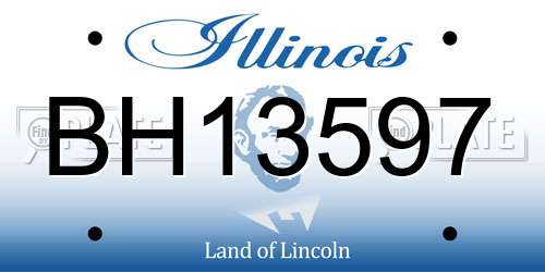 BH13597 Illinois License Plate