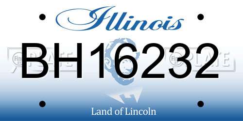 BH16232 Illinois License Plate
