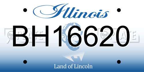 BH16620 Illinois License Plate