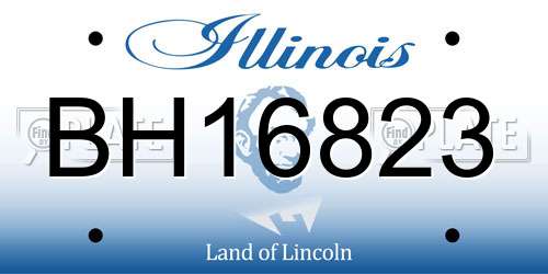 BH16823 Illinois License Plate