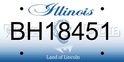 BH18451 Illinois License Plate