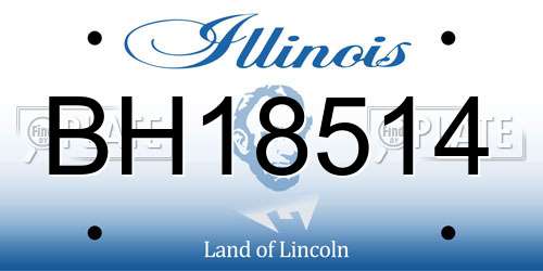 BH18514 Illinois License Plate