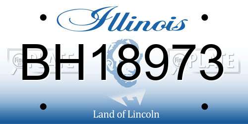 BH18973 Illinois License Plate