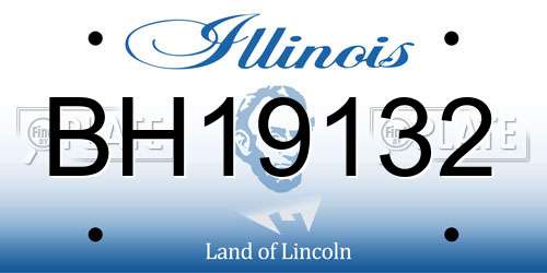 BH19132 Illinois License Plate