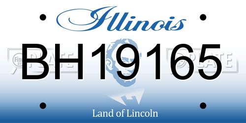 BH19165 Illinois License Plate