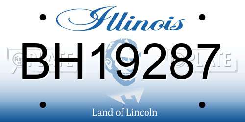 BH19287 Illinois License Plate