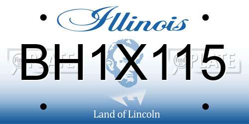 BH1X115 Illinois License Plate