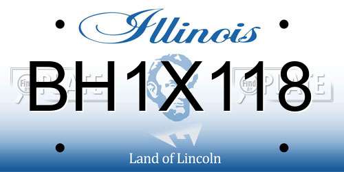 BH1X118 Illinois License Plate