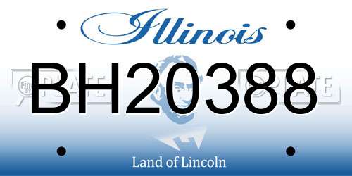 BH20388 Illinois License Plate