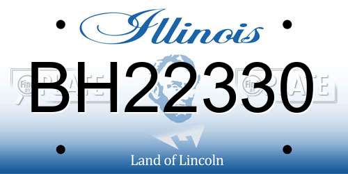 BH22330 Illinois License Plate