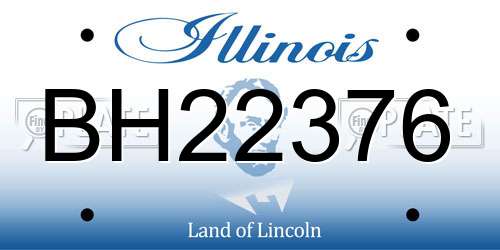 BH22376 Illinois License Plate