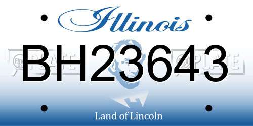 BH23643 Illinois License Plate