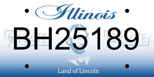 BH25189 Illinois License Plate