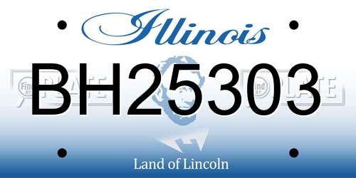 BH25303 Illinois License Plate