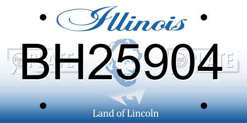 BH25904 Illinois License Plate