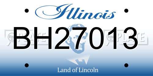 BH27013 Illinois License Plate