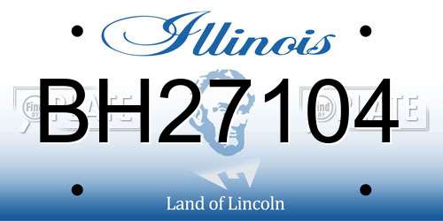 BH27104 Illinois License Plate