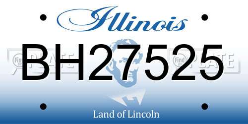 BH27525 Illinois License Plate