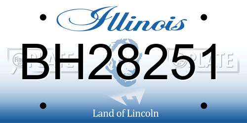 BH28251 Illinois License Plate