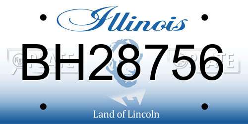 BH28756 Illinois License Plate