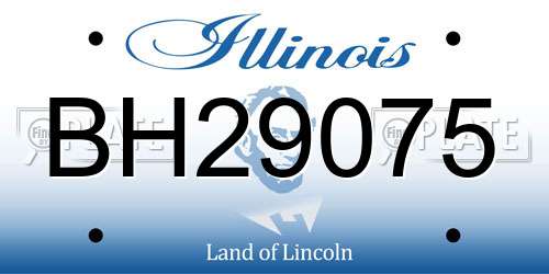 BH29075 Illinois License Plate