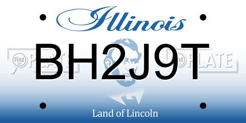 BH2J9T Illinois License Plate