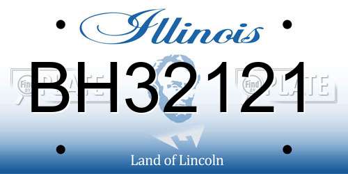 BH32121 Illinois License Plate