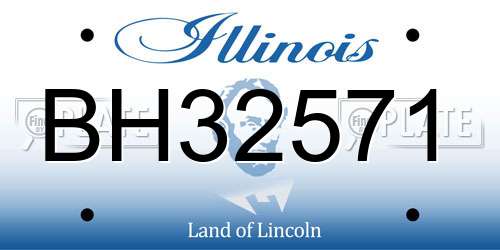 BH32571 Illinois License Plate