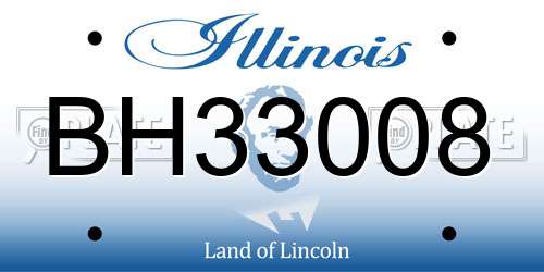 BH33008 Illinois License Plate