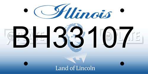 BH33107 Illinois License Plate