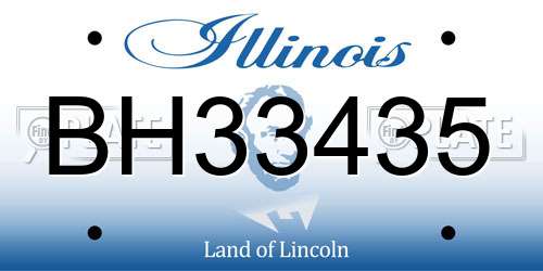 BH33435 Illinois License Plate