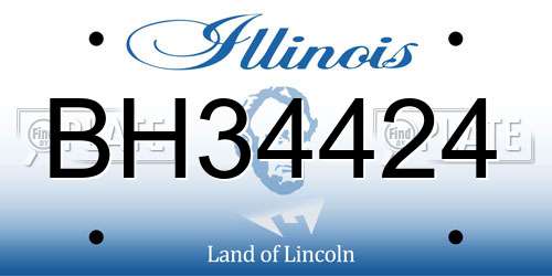 BH34424 Illinois License Plate