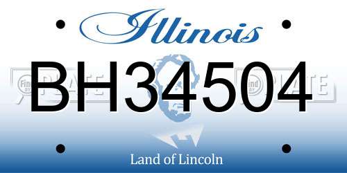 BH34504 Illinois License Plate