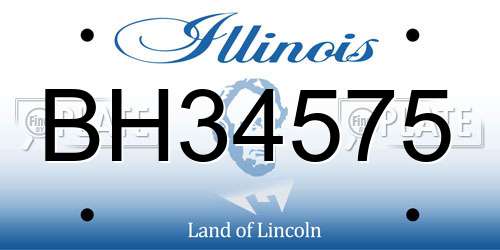 BH34575 Illinois License Plate